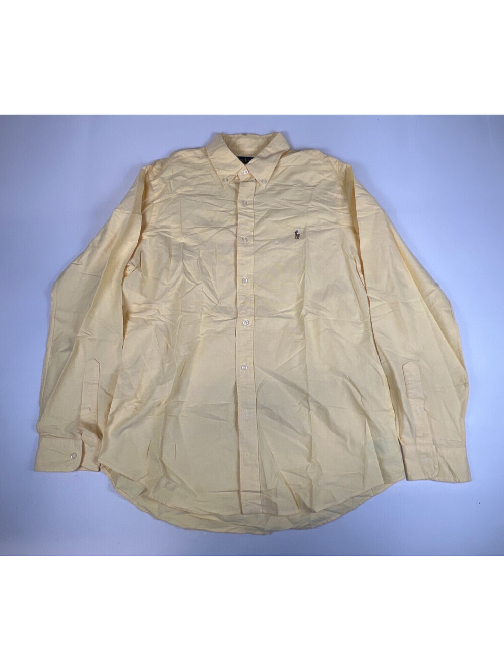 Ralph Lauren Men L Yellow Classic Fit Long Sleeve Button Down Shirt